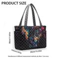 thumbnail image 6 of FOR U DESIGNS Galaxy Wolf Print Tote Bag for Women, Two Tone Quilted Tote Purse with Side Pockets, Lightweight Handbags Large Capacity Shoulder Bag for Ladies, 6 of 6