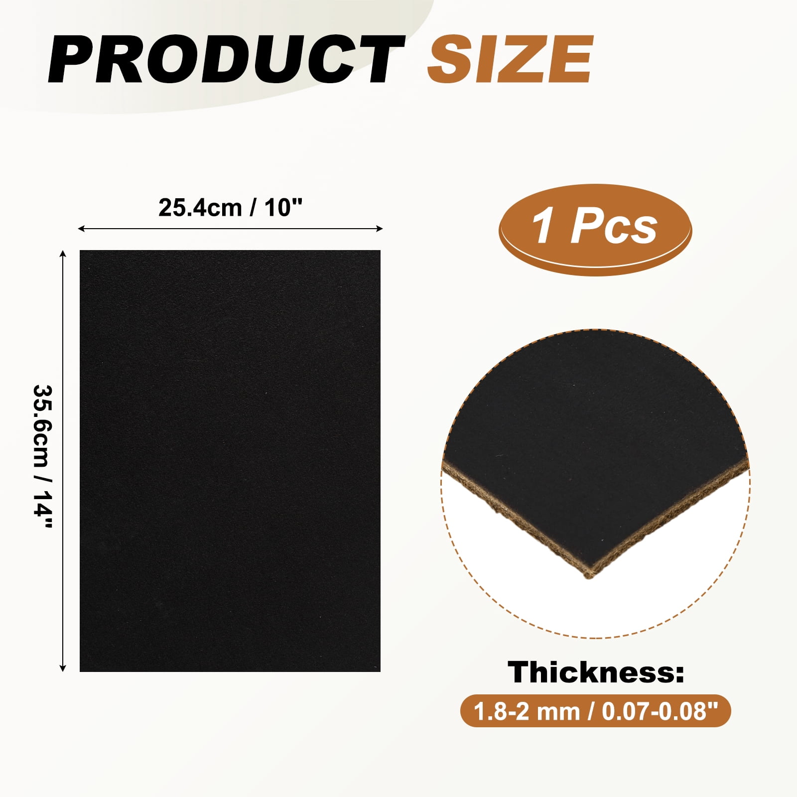 Uxcell Genuine Leather Sheets, 10" x 14" 4-5 oz (1.8-2mm) Thick Full Grain Leather Sheet Tooling Precut for Carving Engraving Molding Embossing Stamping, Dark Brown