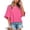 A1_Hot Pink, variant on Non-Slit Patched Bell Sleeve T-Shirt Plus Size Shirts Womens 3/4 Sleeve Tops Non-Slit Patched Bell Sleeve T-Shirt Athletic T-Shirts Solid Basic Crewneck Blouses Basic Tee Shirts Black S