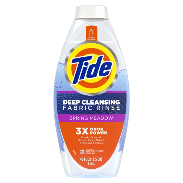 Tide Deep Cleansing Fabric Liquid Rinse with 3X Odor Power, Spring Meadow, 48.00 oz