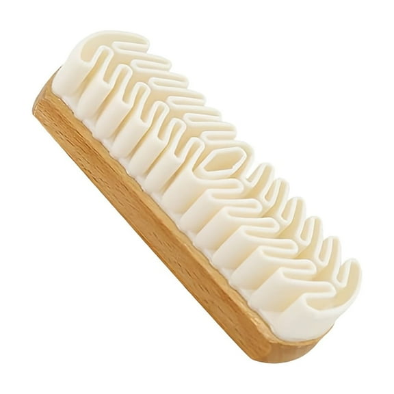 CSSJKYJ Soft Rubber & Suede Shoe Brush Cleaner,Built-In Eraser with Wooden Handle,Gentle Non-Scratch Bristles Protect Materials,Ideal for Home Daily Beige