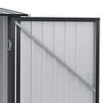 thumbnail image 3 of 3.3' X 3.4' Outdoor Storage Shed - Galvanized Steel Utility Shed with Lockable Door, Dark Gray, 3 of 10