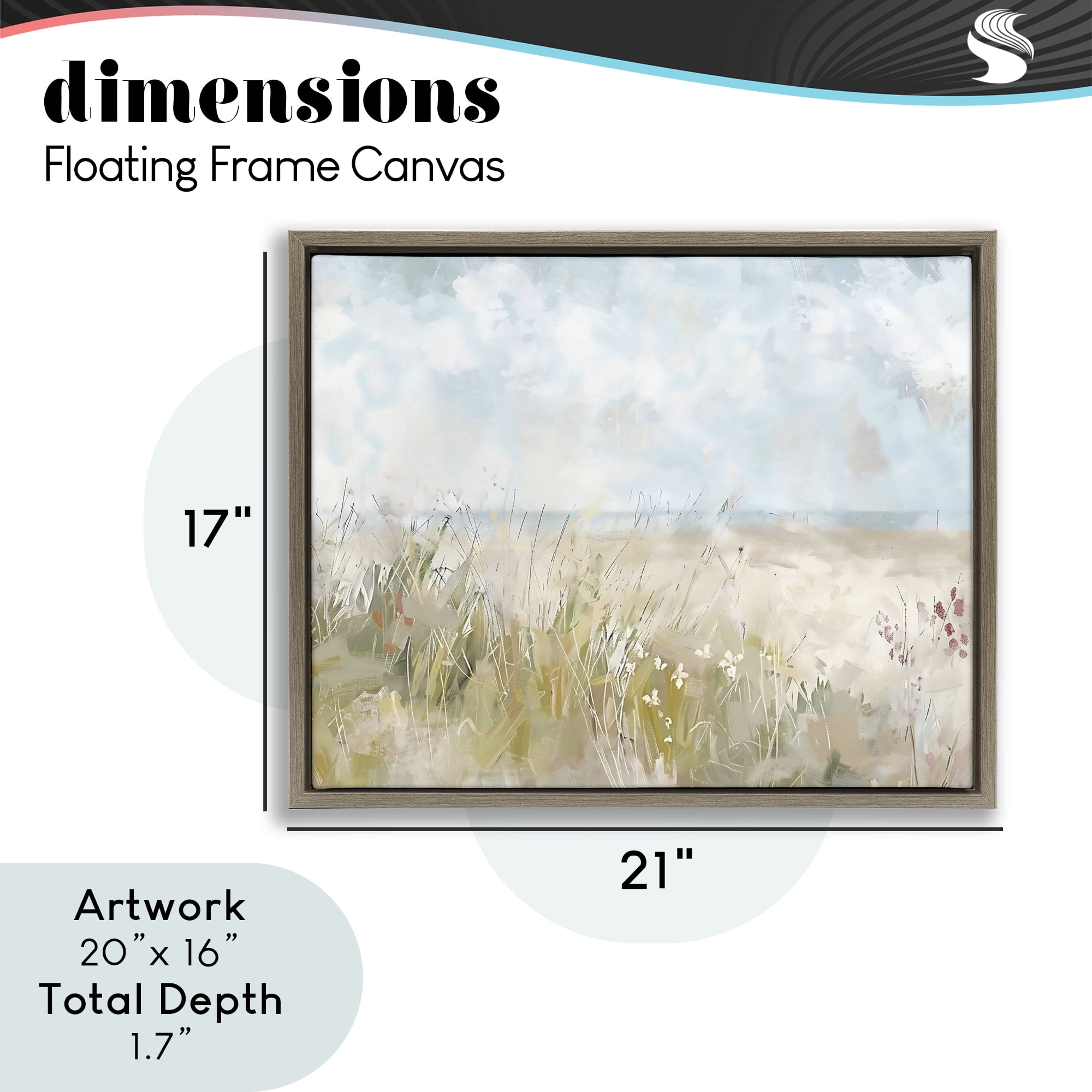 Stupell Industries Flowers By The Ocean Brown Framed Floater Canvas Wall Art, design by Creative Studio