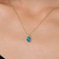 thumbnail image 3 of Gem Stone King 1.00 Ct Oval London Blue Topaz 18K Yellow Gold Plated Silver Pendant With Chain, 3 of 6