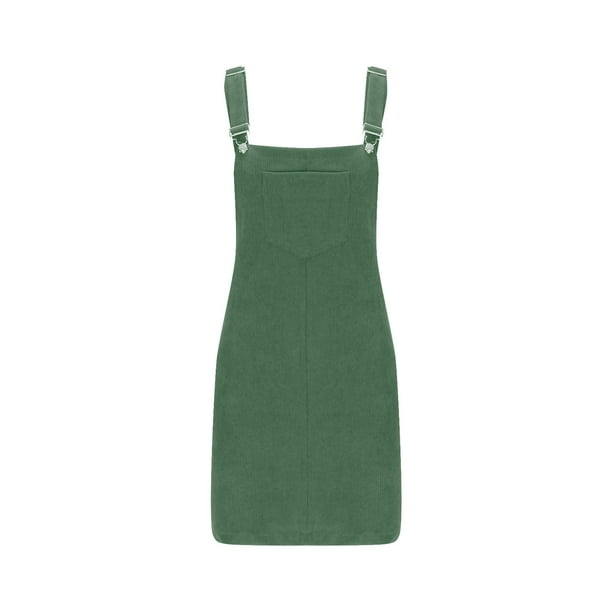Corduroy Pinafore Dress Green Corduroy Jumper Dress Lovskoo