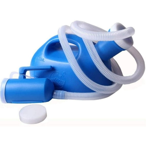 Cuoff Men's 2000ML Portable Potty,Cuoff Pee Bottle Male Urinal Collector for Hospital Camping Car Travel Toilet Urinal,160 CM Tube (Blue)