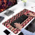 thumbnail image 2 of Long Mouse Pads for Desk,Red Geometric Striped Pattern Desk Mats on Top Of Desks, Desk Mouse Pad Extra Large with 3mm Non-Slip Base and Stitched Edge for Gaming,Office,Work,Home 31.5"x15.7", 2 of 6