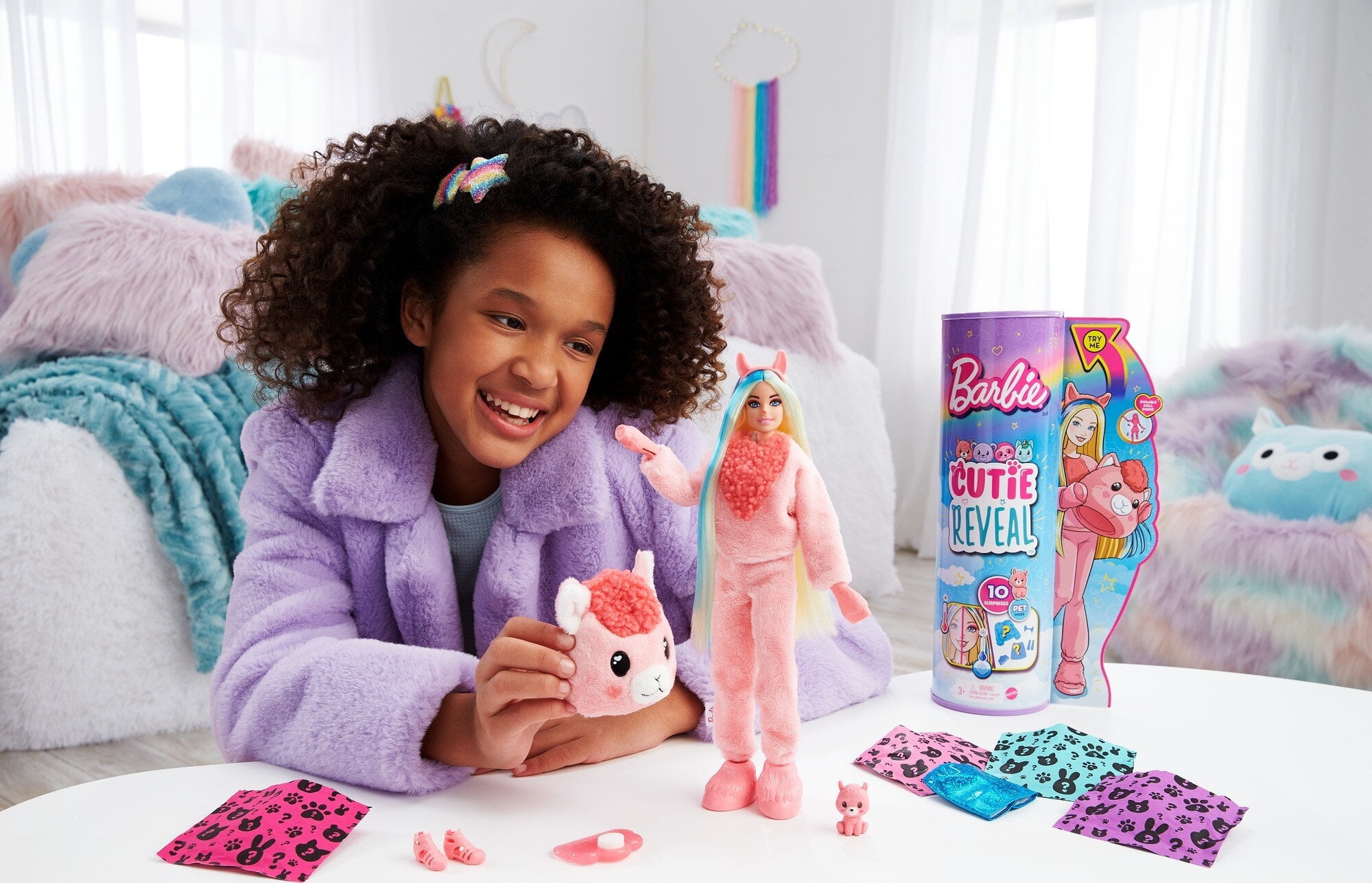 Barbie Dolls Cutie Reveal Llama Fantasy Series Doll and Accessories ...