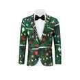 thumbnail image 2 of Men's Christmas Suit Jacket Christmas Fun Ugly Single button Holiday Print, 2 of 5