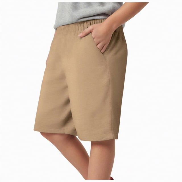 Gubotare Shorts pour Garçons avec Poches Shorts pour Garçons Coupe Extensible devant Plat Shorts d'Uniforme de Golf pour Garçons Style Classique à Enfiler Taille 7-9 (Café, 7-9 Ans)