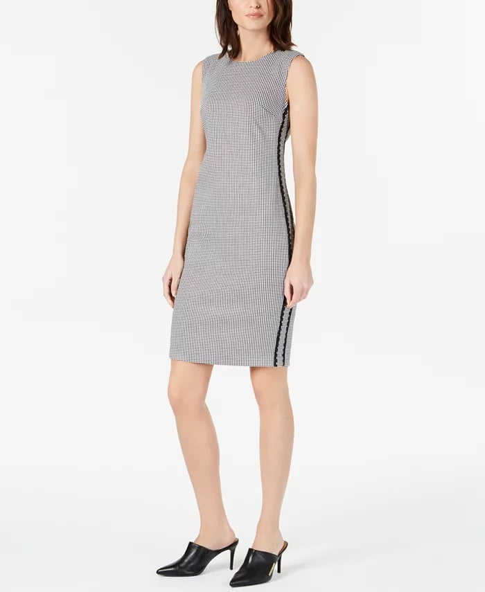 calvin klein houndstooth sheath dress