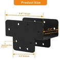 thumbnail image 2 of VANROUG 2 Pcs Pergola Kit T Shaped 4x4 (Actual Size 3.57"x3.57"), Heavy Duty Woodwork DIY Pergola Brackets Kit, 4x4 3 Way T Bracket for Pergolas and Gardens, Matte Black, 2 of 6