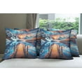 thumbnail image 6 of Ambesonne Life is Better at the Lake Throw Pillow Cover 4 Pack, Sunset, 20", Orange Azure Blue, 6 of 7