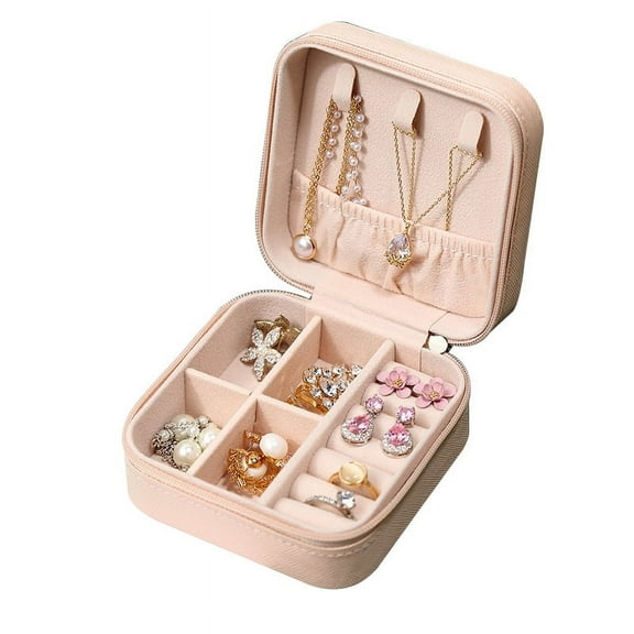 Mini Jewelry Travel Case, Small Portable Organizer Display Storage Box, For Rings Earrings Necklaces Gifts