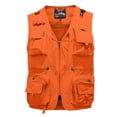 thumbnail image 2 of GrmtClth Men's Utility Fishing Vest Hunting Multi Pockets Sleeveless Jacket Casual Breathable Outdoor Waistcoat Lightweight Clothes Saffron M, 2 of 8