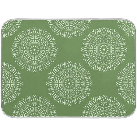 

Microfiber Absorbent Dish Drying Mat For Kitchen Counter 18x24 Inch Printed Mandala
