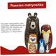 thumbnail image 3 of Muñecas rusas de madera con dibujos de animales, oso pardo, león marino, búho, conejo, mapache, juego de muñecas rusas de 5 capas, manualidades, 3 of 5