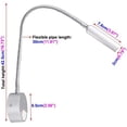 thumbnail image 2 of 3W LED Wall Mount Directional Spotlight Bedside Reading Picture Light On/Off Button Focus Picture Lighting Adjustable Flexible Goose Neck Silver Pure White, 2 of 6