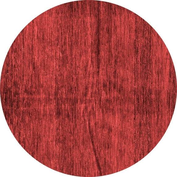 Ahgly Company Machine Washable Indoor Round Oriental Red Modern Area Rugs, 4' Round