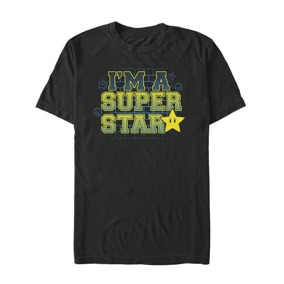 Men's Nintendo Mario Super Star Graphic Tee Black 5X Large