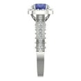 thumbnail image 3 of Halo Engagement Ring for Women - 2.37ct Simulated Tanzanite in 18K White Gold Promise Ring, 3 of 6