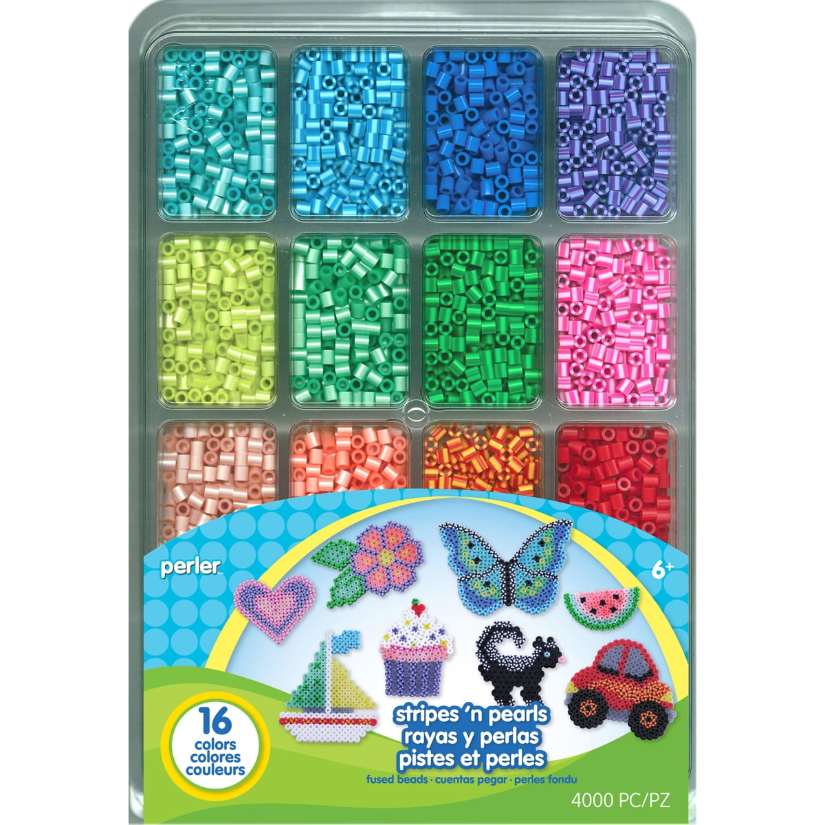 Perler Stem Beads Striped 16-Pack Perler Stem Beads Striped 16-Pack