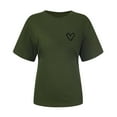 thumbnail image 5 of AherBiu Hauts d'Été pour Femmes Manches Courtes T-Shirts Confortables Imprimé Cœur Col Rond Basiques Blouse, 5 of 5