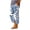 Blue #3, variant on Womens Cotton Lounge Pants with Pockets Elastic Waist Drawstring Loose Straight Leg Trousers for Sleepwear