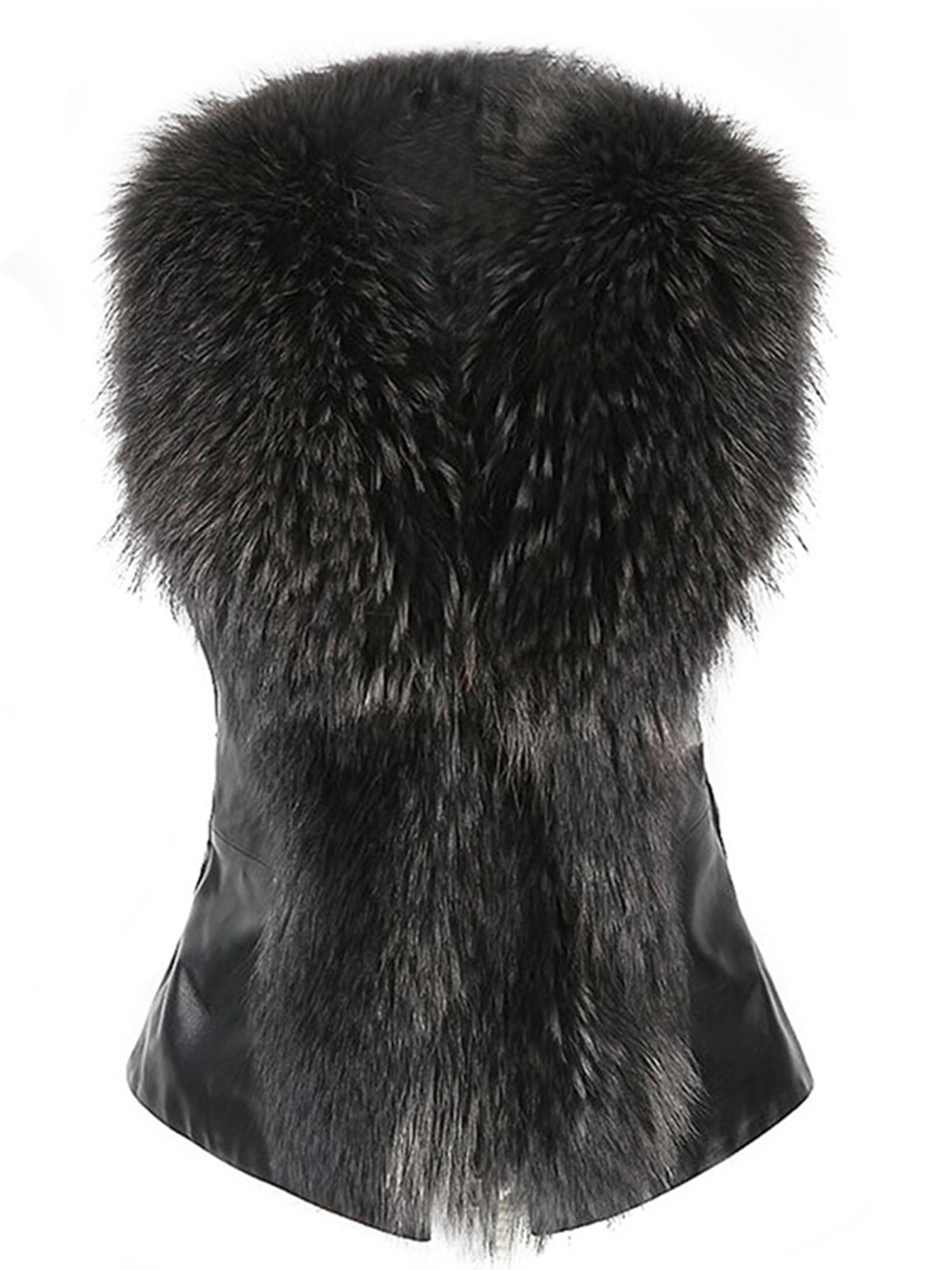 Cardigo Womens Faux Fur Sleeveless Vest Waistcoat Jacket Gilet Shrug Coat Outwear 