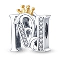 thumbnail image 1 of 100 % 925 Encanto De Plata Esterlina pandora 26 Letras Con Barbas Corona Letra Colgante Adecuado Para Pulsera diy Moda Joyería Regalo Gao Jiahui unisex, 1 of 2