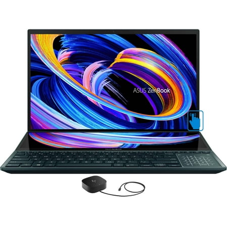 ASUS Zenbook Pro Duo 15 OLED Home/Business Laptop (Intel i9-12900H 14-Core, 15.6in 60Hz Touch 4K Ultra HD (3840x2160), GeForce RTX 3060, 32GB LPDDR5 4800MHz RAM, Win 11 Pro)