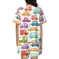 thumbnail image 6 of Balery Doodle Cars Pattern Womens Pajama Sets 2 Piece Soft Short Sleeve Top and Shorts Sleepwear Round Neck Pjs Lounge Set with Pockets-3X-Large, 6 of 7