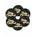 thumbnail image 7 of 15 Inch Round Placemats Set of 6, Merry Christmas Black Non Slip Heat Insulation PP Table Mats, Xmas Snowflakes Polka Dot New Year Washable Place Mats for Kitchen Dining Party Table Decor, 7 of 7