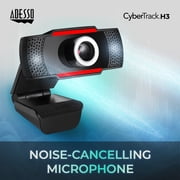 Adesso CyberTrack H3 Webcam 1.2 Megapixel 30 fps USB 2.0 1280x720 Video CMOS Sensor Manual-Focus Microphone for PC & Laptop, Black