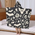 thumbnail image 5 of Halloween Spooky Elements Hooded Bath Towel，50"x30" for Ages 3 To 12 Kids, Quick Dry Lightweight Soft Microfiber Hood Beach Towel Cover Up for Kids, 5 of 7