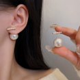 thumbnail image 3 of harmtty 1 Pair Ear Studs  Elegant Nonallergic High Gloss Faux Pearl Women Earrings Jewelry Accessories, 3 of 8