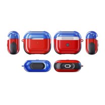 Cover for Airpod 3 Case 2021, Compatible with AirPods 3rd Generation Case 2021, Allytech PC and TPU Hybrid Shockproof Anti-Fall Skin Shell Front LED Visible Case for AirPods 3 2021, Blue Red