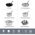 thumbnail image 3 of Granitestone Hammered Diamond Infused 10 Pc Pots and Pans Set Non Stick, Reinforced Aluminum Ultra Durable cookware Set w/ Stay Cool Handles, Frying Pans, Skillets, Oven & Dishwasher Safe, Silver, 3 of 7