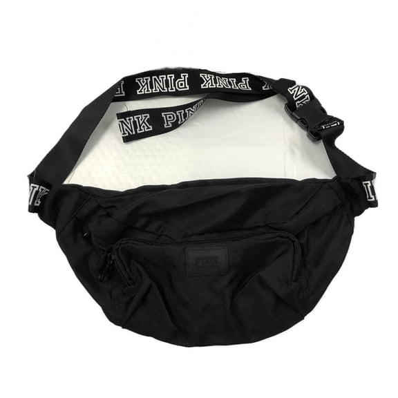 Victoria's Secret Pink Sport Oversized Fanny Pack Belt Bag Black Logo NWT