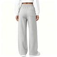 thumbnail image 6 of Women's Soft Sweatpants Wide Leg Drawstring Waist Weekend Wear Pants, 6 of 9