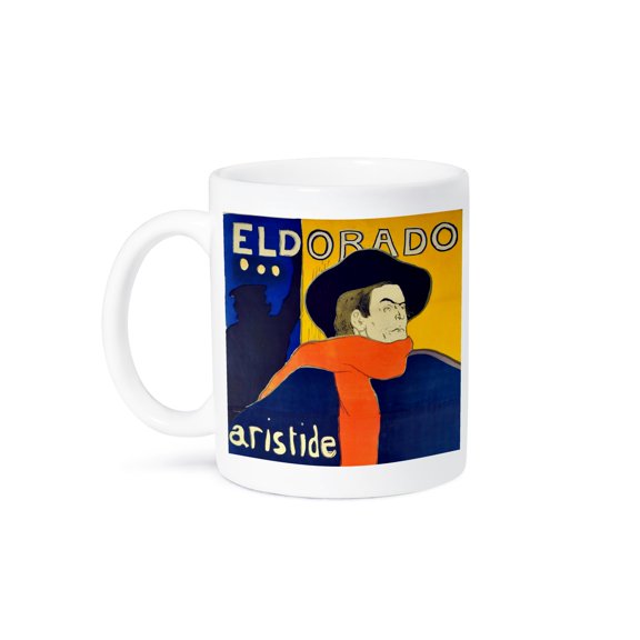 3dRose, Vintage French advert for singer Aristide Bruant by Toulouse-Lautrec - cafe-cabaret at the Eldorado, 11oz Mug