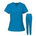 thumbnail image 3 of Uniforme de enfermería Perfecl Traje de jogger transpirable con bolsillos múltiples Azul L, 3 of 8
