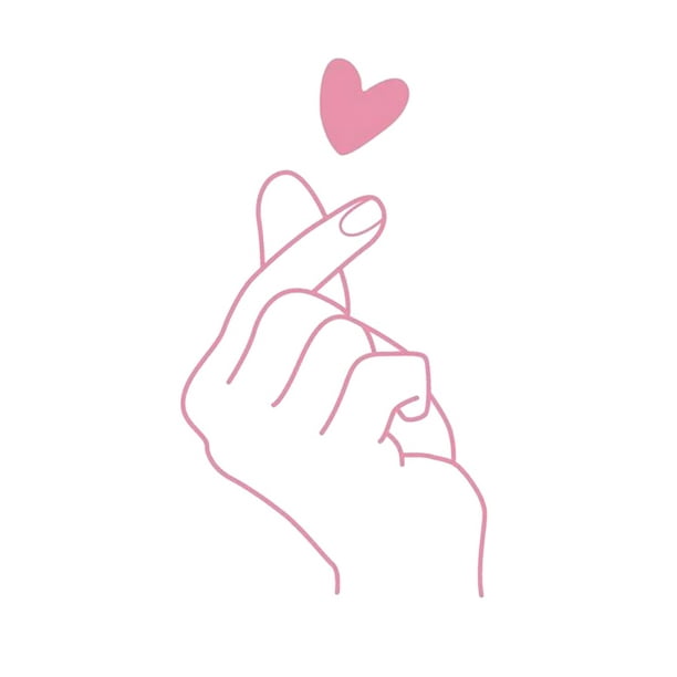 K-pop Finger Heart Sticker, Cute Korean Heart Sticker, Pink Finger Heart  Sticker, Vinyl Sticker 