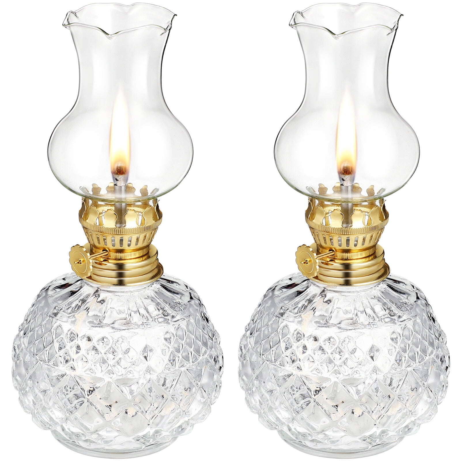 Recardis 2 Pcs Glass Kerosene Lamps Vintage Kerosene Lamps Portable Oil Lanterns for Home