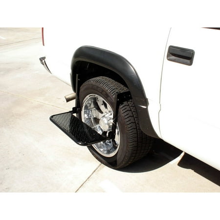 Truck Wheel Step - Stoneman Sports UL5A Sparehand Steel Adjustable Wheel Step for Trucks Vans and SUVs, Black Finish