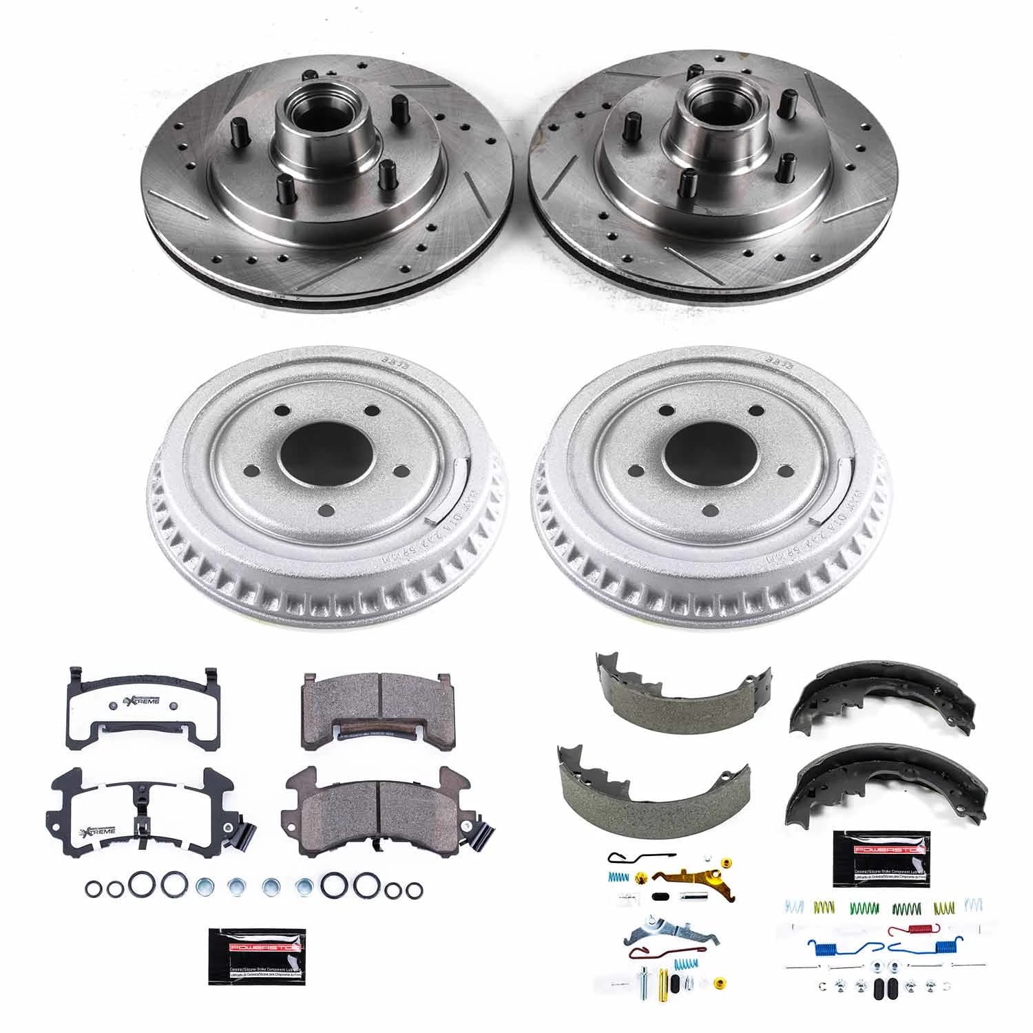 PowerStop Front and Rear Z26 Street Warrior Brake Pad Rotor Drum and Shoe Kit Fits: BUICK CHEVROLET GMC OLDSMOBILE PONTIAC Select Models K15044DK-26