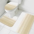 thumbnail image 3 of Beige White Stripes Bath Mat 3 Piece Bathroom Rug Set, Farmhouse Modern Gradient Lines Non Slip Bath Rug Contour Mat and Toilet Lid Cover, Absorbent Shower Mats Soft Bath Rugs and Mats Sets, 3 of 8