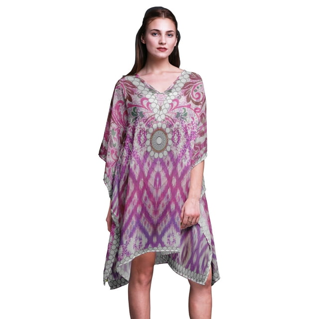 Phagun Bikini Kaftan de Plage Couvrir les Femmes Midi Robe Courte Caftan-S-L