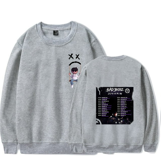 Junior H Sad Boyz Tour 2023 Concert Col Rond Chandail en Molleton Imprimé Graphique Populaire Unisexe Tendance Mode Urbaine Chandail en Molleton,m,Gris