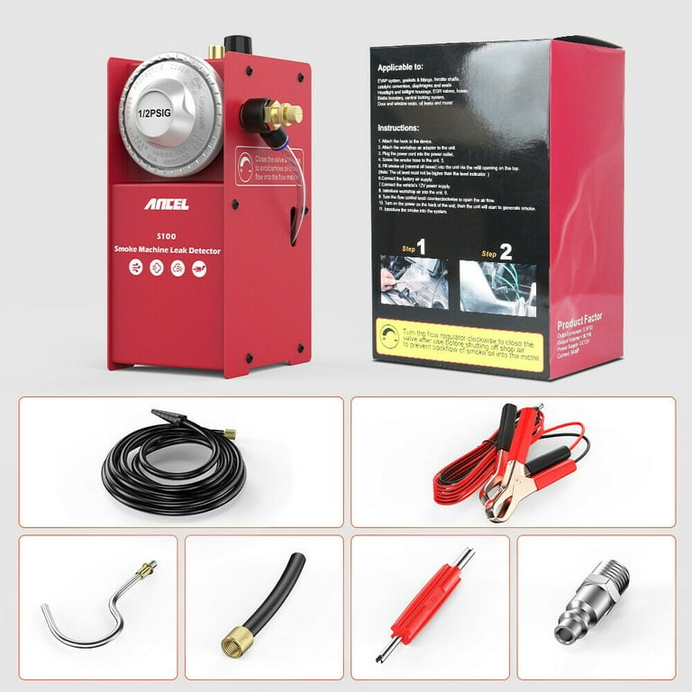 Car Fuel Pipe Leak Tester Evap Smoke Machine Automotive Smoke Detector Tool  Kit